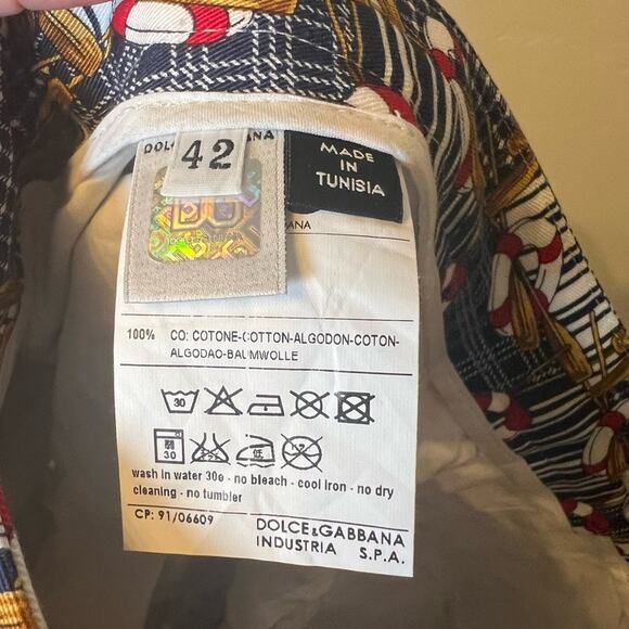 NWT Dolce & Gabbana Capri Pants Vintage Nautical Print Size EU 42 / US 6 - Picture 7 of 9